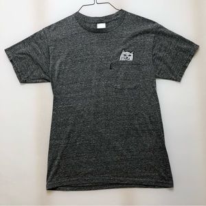 RIPNDIP Cat Pocket Tee Shirt S Gray